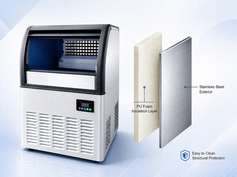 100 lb Commercial Cube Ice Maker for Restaurants, Cafés and Bars
